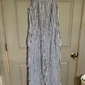 Striped Blue and White Jumpsuit